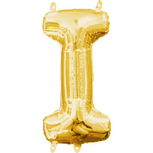 16" Mini Gold Letter I Balloon Self Sealing #33029