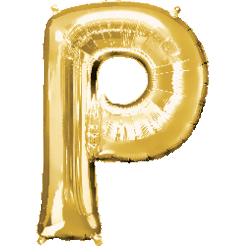 16" Mini Gold Letter P Balloon Self Sealing #33043