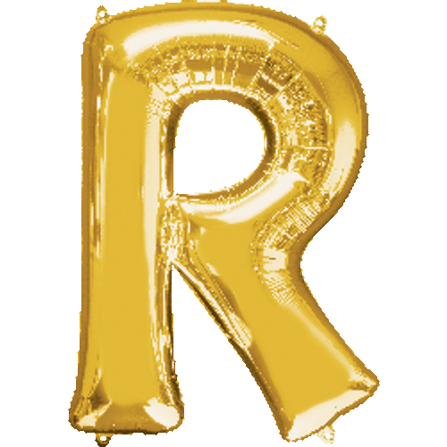 16" Mini Gold Letter R Balloon Self Sealing #33047