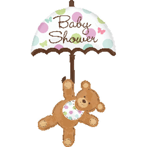 49" Baby Shower Balloon Umbrella & Bear #20711