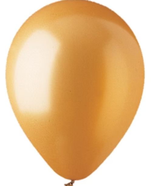 12" CTI Metallic Gold Shines Like Chrome Gold Helium Latex Balloons 100ct #916160