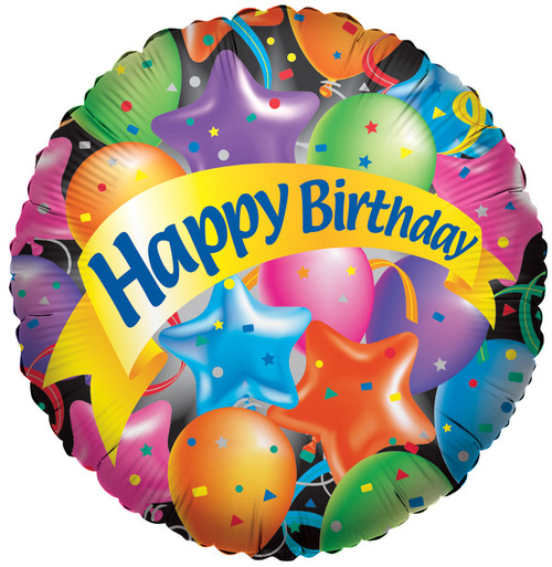 4" Micro Mini Happy Birthday Banner Air Fill Mini Foil Balloons (5 PACK) #17401-04