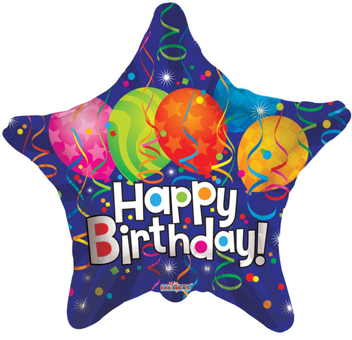 9" Mini  Birthday Star Shape Balloons Shape Air Fill Only Foil Balloon (5 PACK)#15431-09