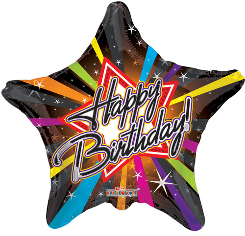 9" Mini Birthday ROCK STAR  Star Shape Balloons Air Fill Only Foil Balloon (5 PACK)#19209-09