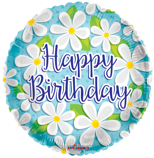 18" Happy Birthday Daiseys Helium Foil Balloon (5 Pack)#15054