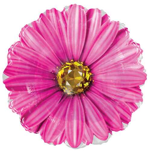 18" Hot Pink Rhinestone Daisy Helium Foil Balloon (5 Pack)#15756