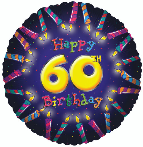 18" Happy 60TH Birthday Candles Helium Foil Balloon (5 Pack)#17562