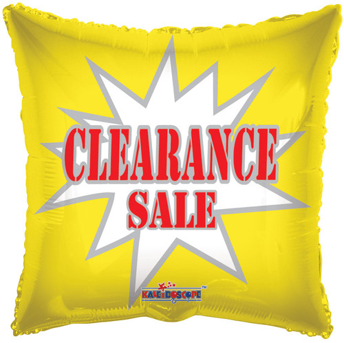 18" Clearance Sale Burst Yellow Square Helium Foil Balloons  (5 PACK) #17939