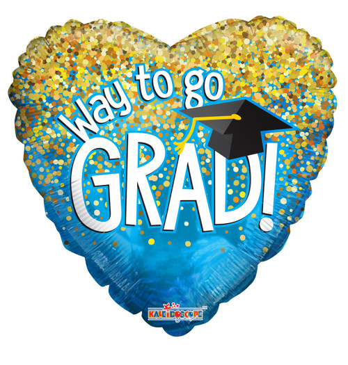 9" Mini Congrats Way To Go Grad Blue Foil Air Fill Only(5PACK) #85482-09