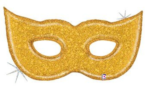 LRG SHP GLITTERING GOLD MASK 51" (HOLO) 1 PACK