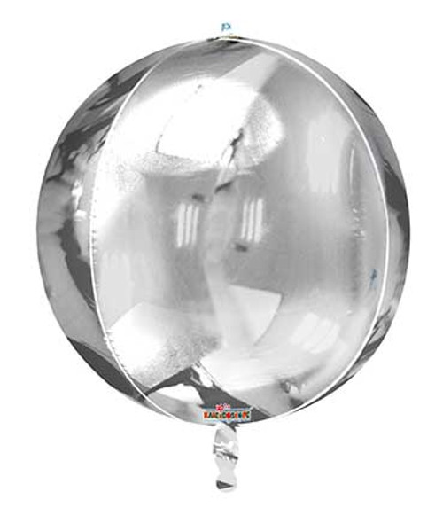 22" Spheres Shiny Silver Spherical Round Helium Balloon (1 PACK) #16916