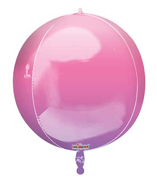 15" Spheres Spherical Ombre Pink Balloons Helium Balloon (1 PACK) #16914