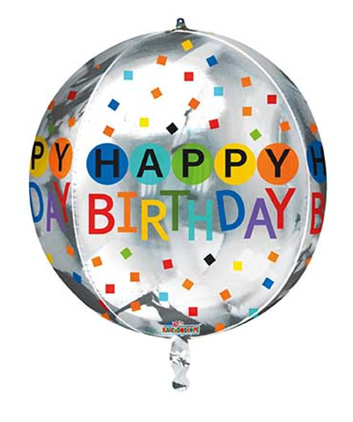 22" Spheres Spherical Round  Birthday Confetti Balloons Helium Balloon (1 PACK) #16901