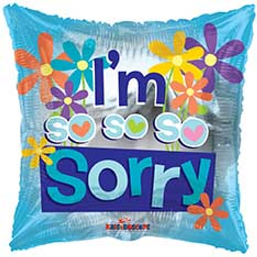 18" I'm Sorry Square Foil Helium Balloon (5 PACK)#15864-18