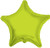 9" Mini Lime Star Foil Balloon Air Fill  Only (5 PACK) #34022-09