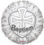 18″ Baptism White Silver Cross Helium Foil Balloon (5 PACK) #19359