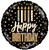 4" Micro Mini Happy Birthday Black With Candles Air Fill Mini Foil Balloons (5 PACK) #16505-04