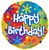18" Happy Birthday Multi Stars Helium Foil Balloon (5 Pack)#15129
