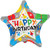 18" Happy Birthday Multi Star Shape Helium Foil Balloon (5 Pack)#15324