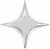 20" Star Point Silver Foil AIR FILL ONLY Balloon (5 Pack)#22912