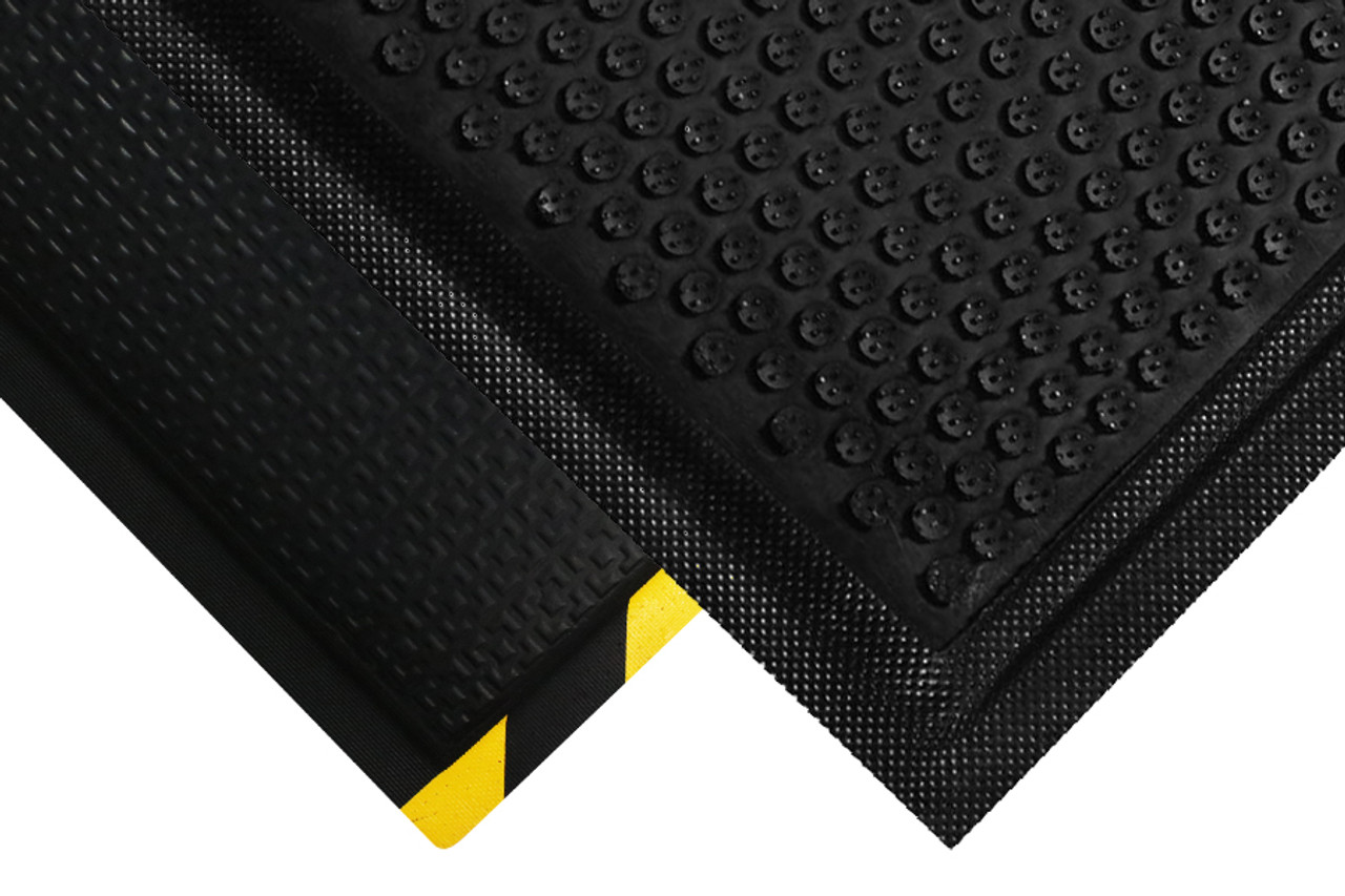 M+A Matting Hog Heaven Industrial-Grade Anti-Fatigue Mat Slip Resistant,  Grease/Oil Proof, Ergonomic 5/8-inch Mat Black, 3' x 12