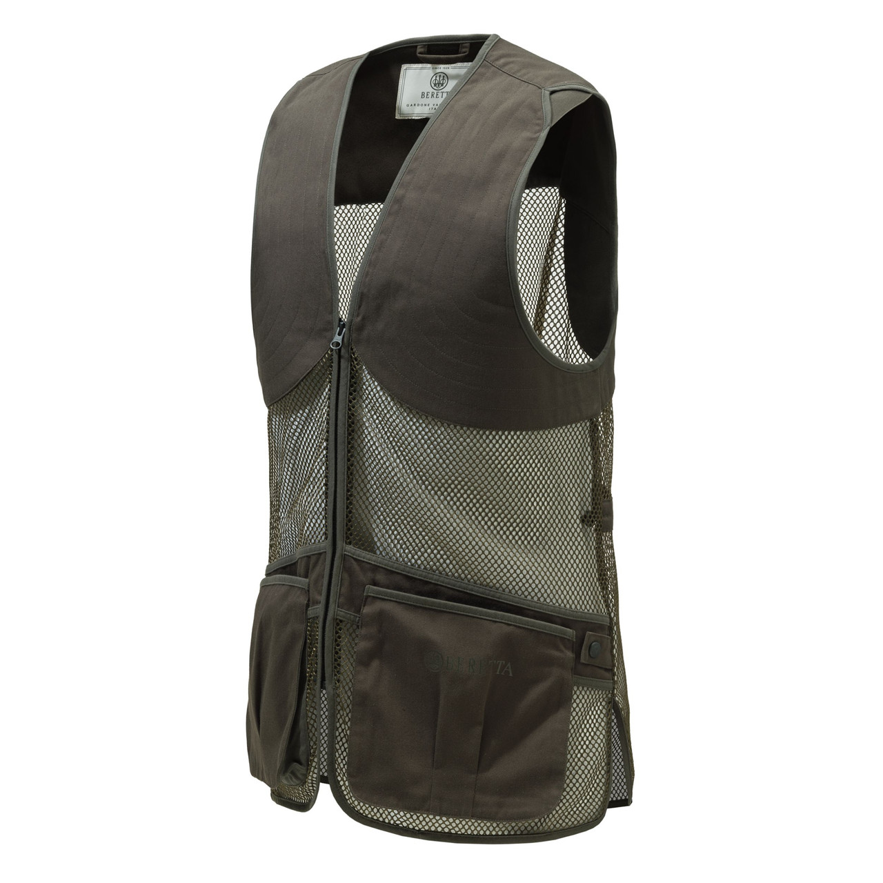 Beretta ベレッタ フルメッシュ ベスト M （Brown Bark） Beretta Brown Bark Full Mesh Shooting Vest - Clay Shooters Supply