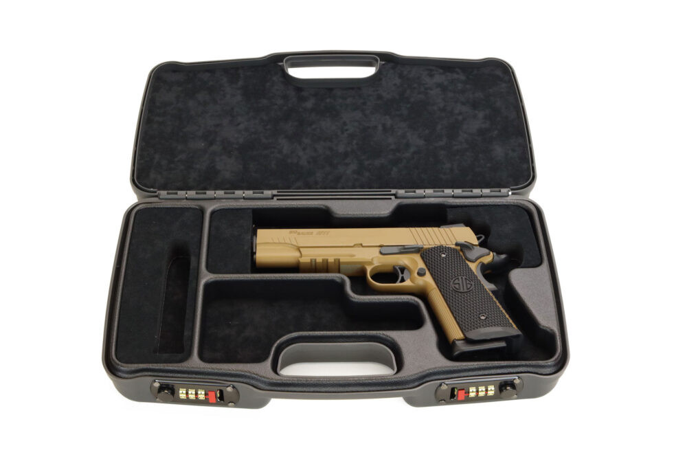 Negrini Gun Case Negini HYBID Pistol Caying Case, M Cut, Full Size Combination Locking Stackable/7560774059 Americase Gun Cases