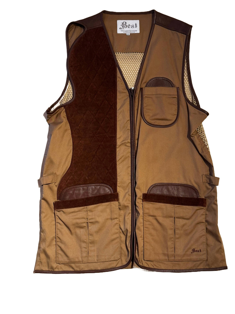 Best Vest - Club- Beige Carmal Brown Suede - Right Handed - 2XL