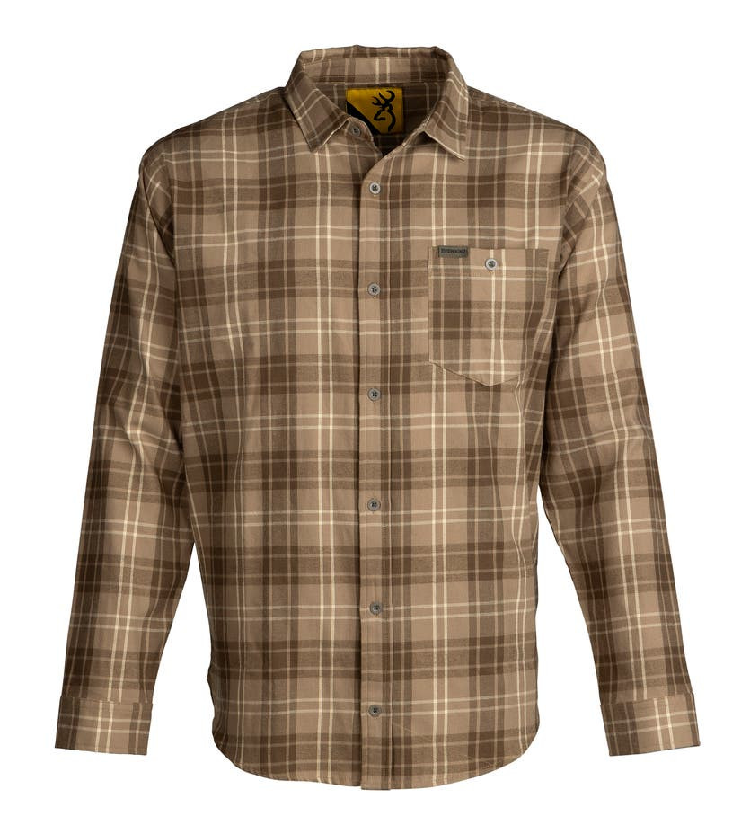 Browning Flannel Shirt- Tan - Clay Shooters Supply