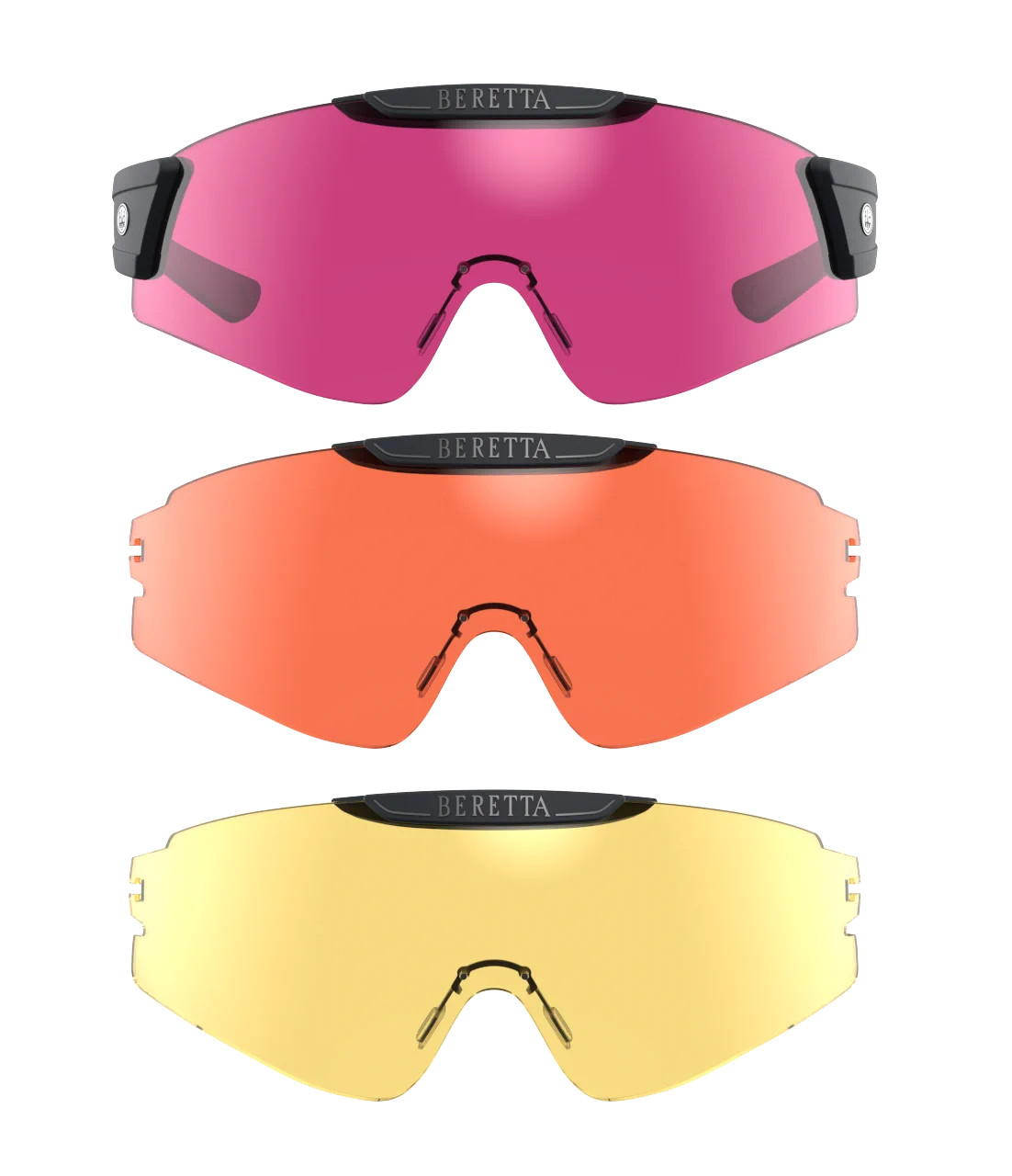 ゆーじぃー　射撃シューティングBERETTA サングラス 交換レンズ付き Beretta Intermask 3-Lens Shooting Glasses Kit - Clay Shooters Supply