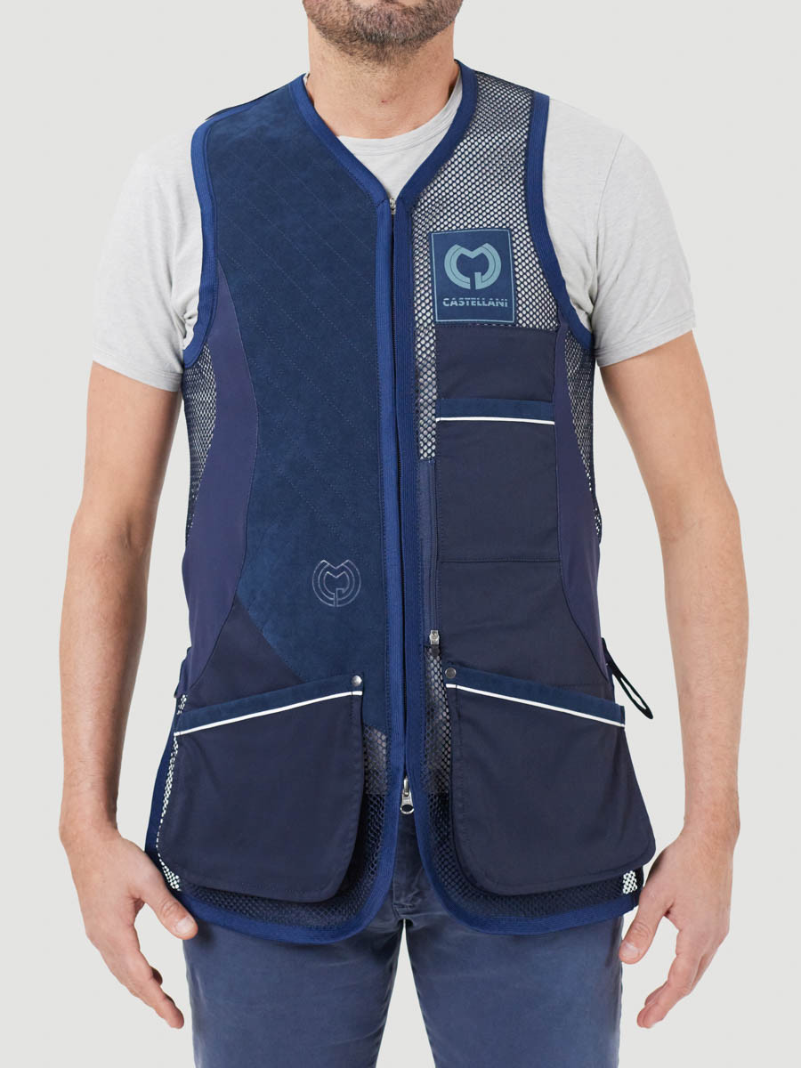 CASTELLANI MEN'S EVO MESH ALCANTARA SHOOTING VEST- NAVY- 040-004
