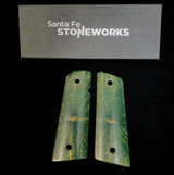 1911 Grips Spalted Beech Green Stabalized Wood