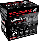 Winchester Drylok Super Steel Magnum 20ga 2.75" 3/4 oz 1425 fps #4 CASE- 250rds