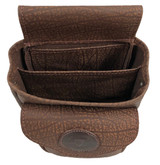 Cape Buffalo Hide Shotgun Shell Pouch Deluxe - Brown
