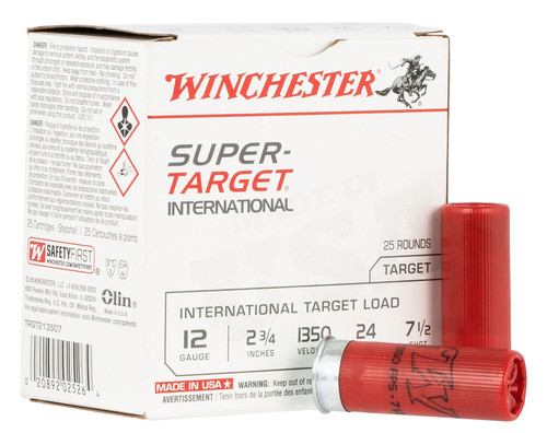 Winchester Super Target International 12ga 7/8oz 2.75" #7.5 1350fps CASE - 250rd