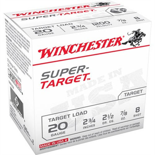 Winchester 20ga Super Target 2-3/4" 7/8oz #8  CASE- 250rds