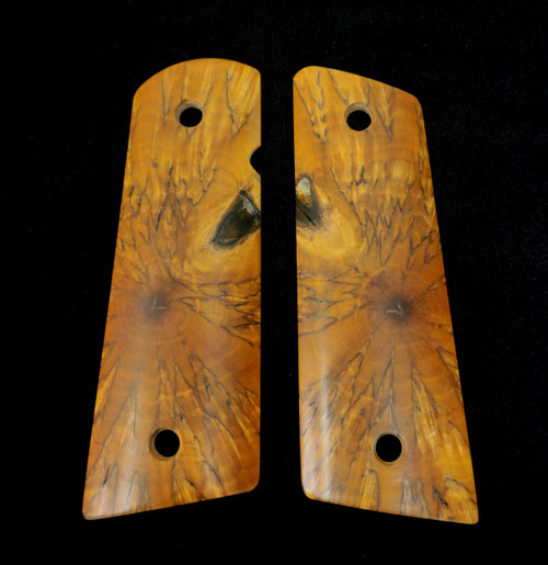 1911 Grips Spalted Beech Orange Stabalized Wood