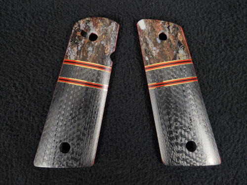 1911 Grips Red Mammoth Fusion Carbon Fiber - Clay Shooters Supply