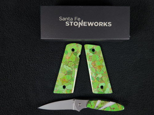 1911 Grips Green Turquoise w/ Kershaw Leek Knife Set - Clay