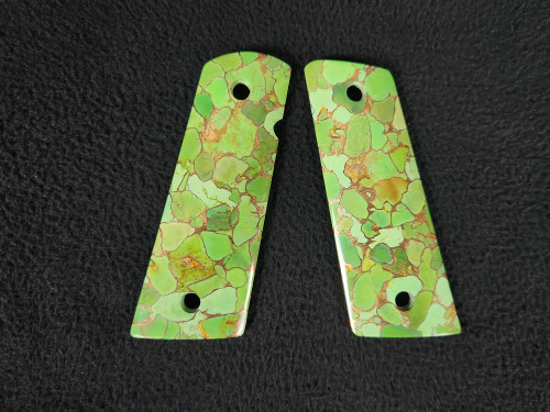 1911 Grips Green Turquoise w/ Kershaw Leek Knife Set - Clay