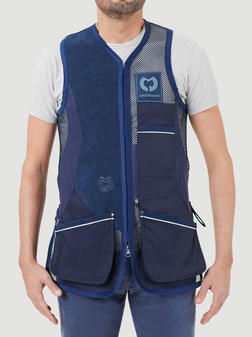 CASTELLANI MEN'S EVO MESH ALCANTARA SHOOTING VEST- NAVY- 040-004