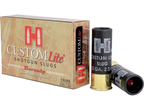 Hornady Custom Lite Ammunition 12 Gauge 2-3/4" 300 Grain FTX Sabot Slug Box of 5