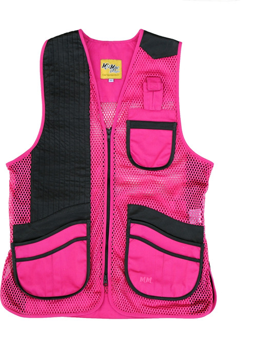 MizMac Womens Perfect Fit Mesh Vest - Genuine Leather Pad - Hot Pink