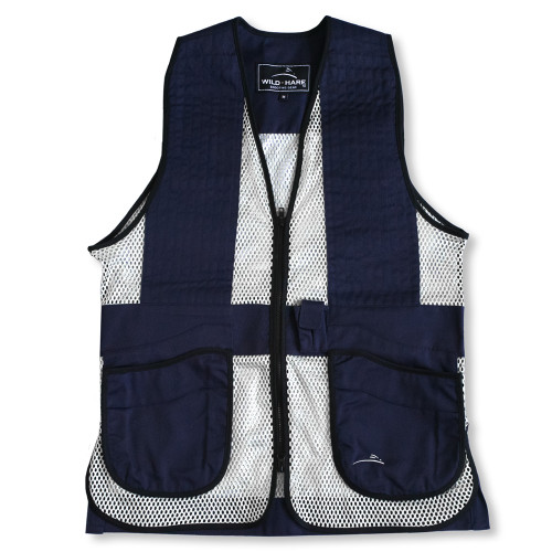 Wild Hare Primer Mesh Vest, Navy/Silver - Ambidextrous Shooting Pad - Youth Large