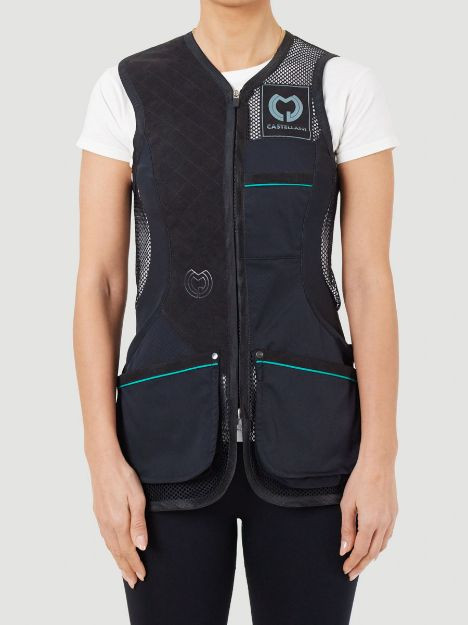 トップス made in ITALY CASTELLANI vest CASTELLANI WOMENS EVO MESH ALCANTARA SHOOTING VEST 041-010 - Clay