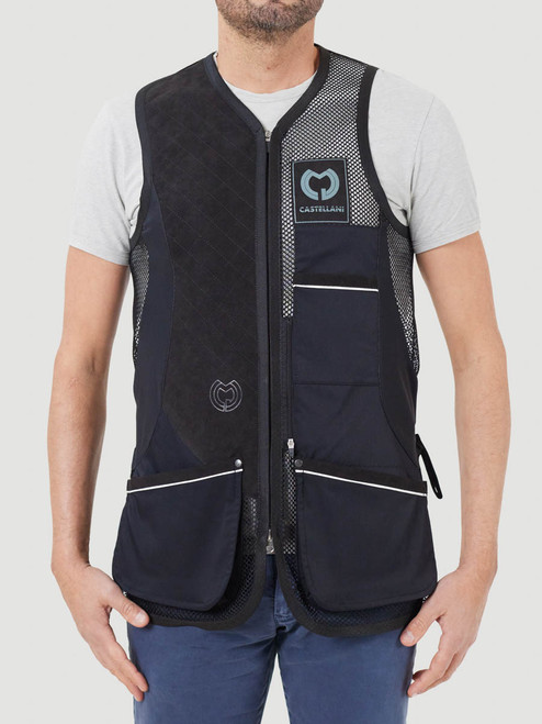 CASTELLANI MENS EVO MESH ALCANTARA SHOOTING VEST- BLACK- 040-010