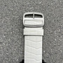 Textured White Leather Bracelet 