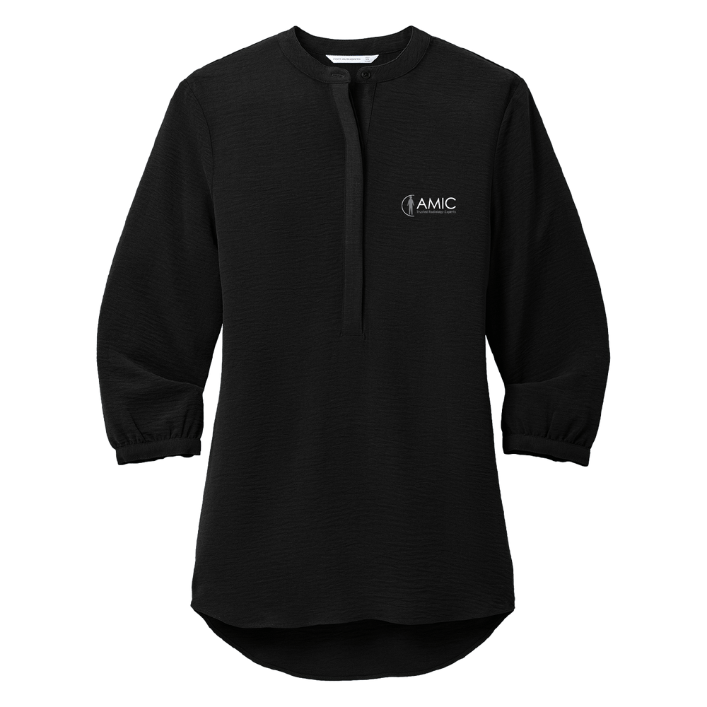 Port Authority Ladies 3/4-Sleeve Textured Crepe Tunic