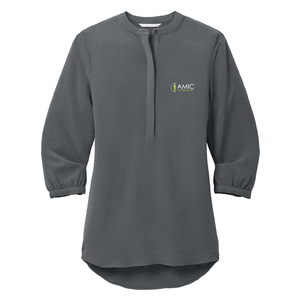 Port Authority Ladies 3/4-Sleeve Textured Crepe Tunic