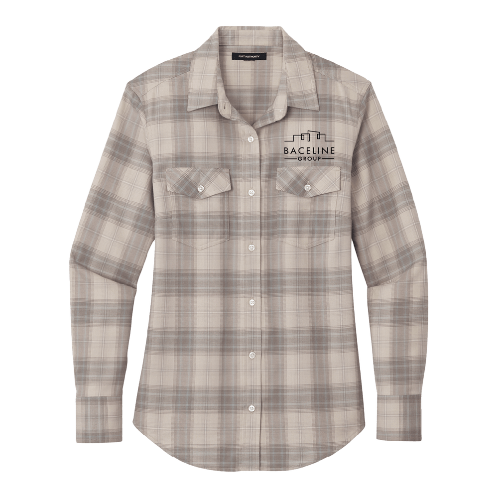 Port Authority Women's Long Sleeve Ombre Plaid Shirt